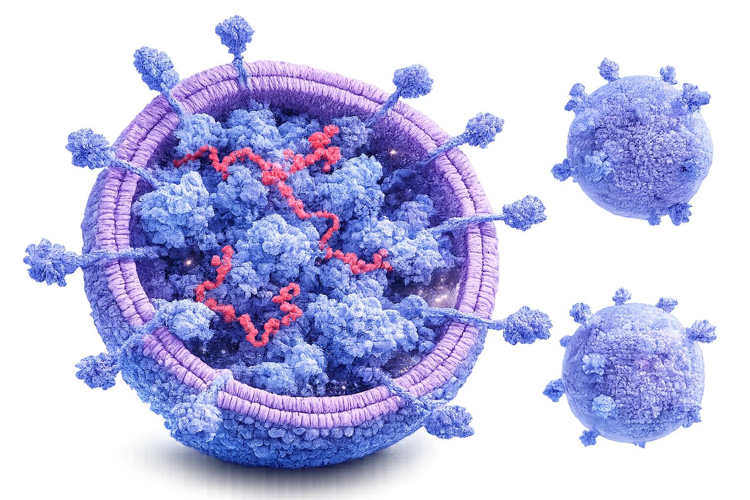 Exosomes with RNA strands in detail